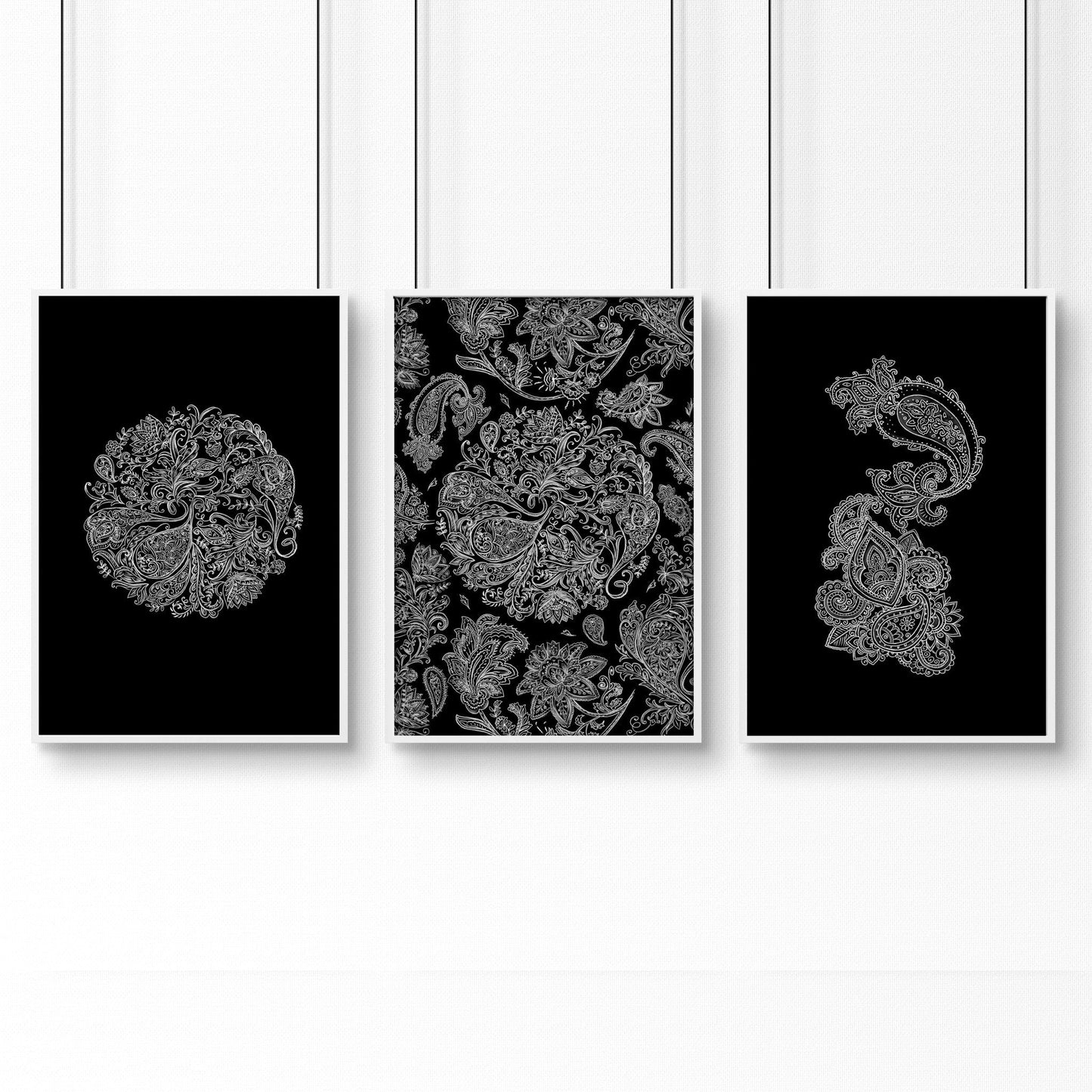 Wall art bohemian | set of 3 framed wall art prints