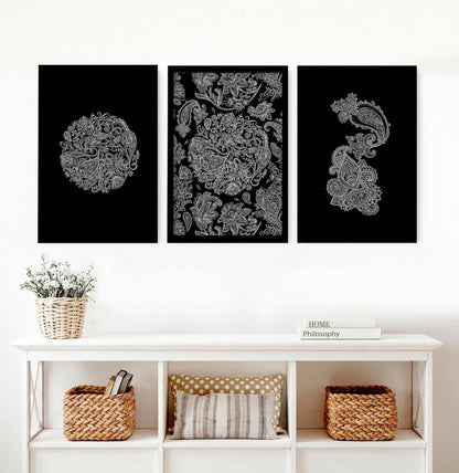 Wall art bohemian | set of 3 framed wall art prints
