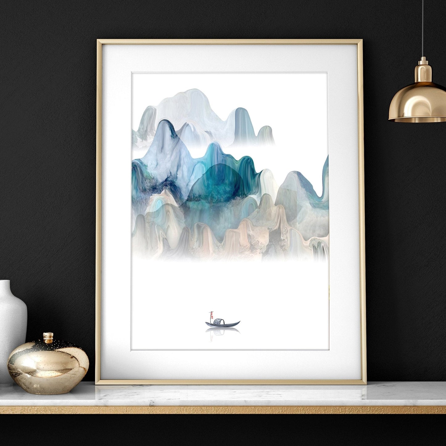 Japanese landscape art | set of 3 wall art for home office