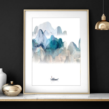 Japanese landscape art | set of 3 wall art for home office