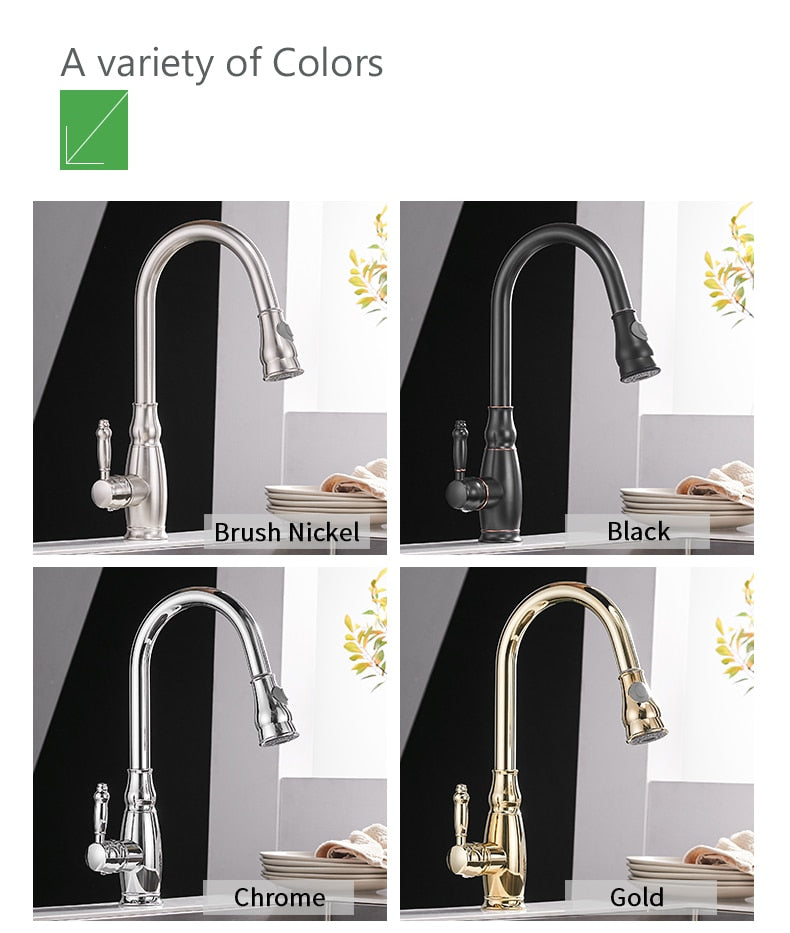 Kitchen Mixer Gold Pull Out Kitchen Faucet Deck Mount Kitchen Sink