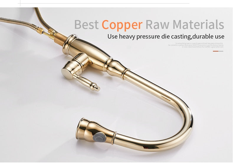 Kitchen Mixer Gold Pull Out Kitchen Faucet Deck Mount Kitchen Sink
