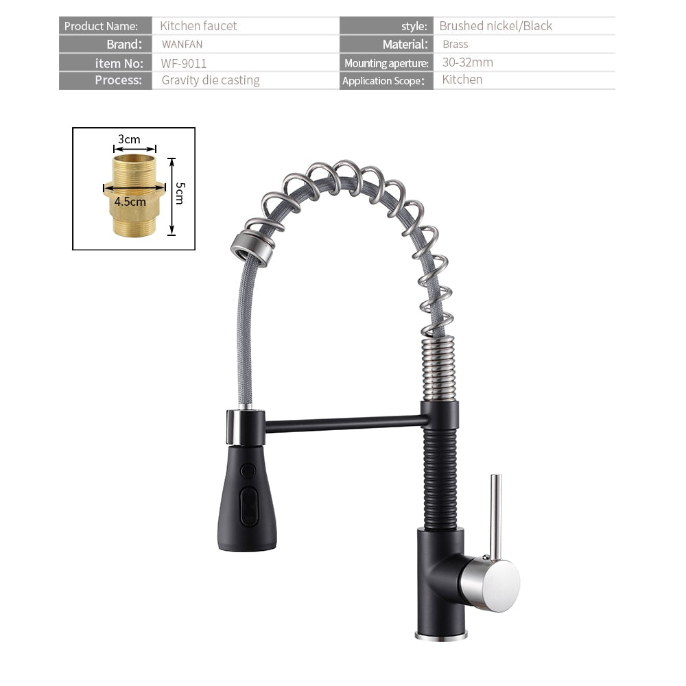 Kitchen Faucets Brush Brass Faucets for Kitchen Sink  Single Lever