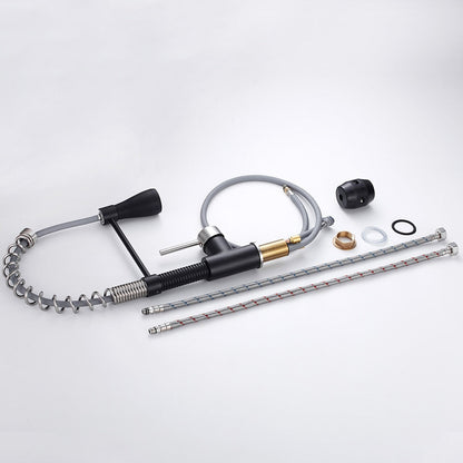 Kitchen Faucets Brush Brass Faucets for Kitchen Sink  Single Lever