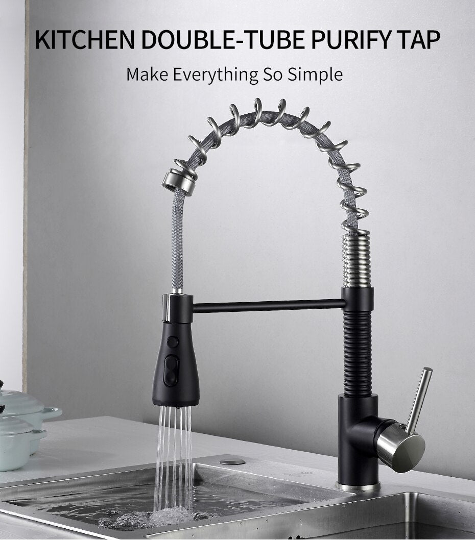 Kitchen Faucets Brush Brass Faucets for Kitchen Sink  Single Lever