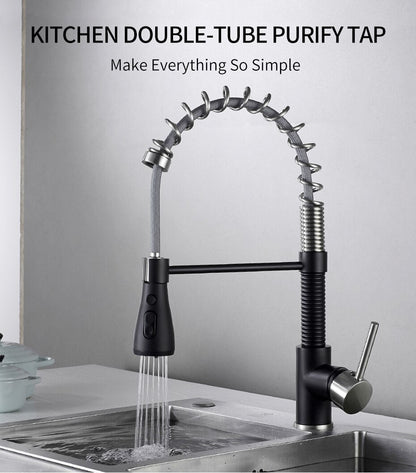 Kitchen Faucets Brush Brass Faucets for Kitchen Sink  Single Lever