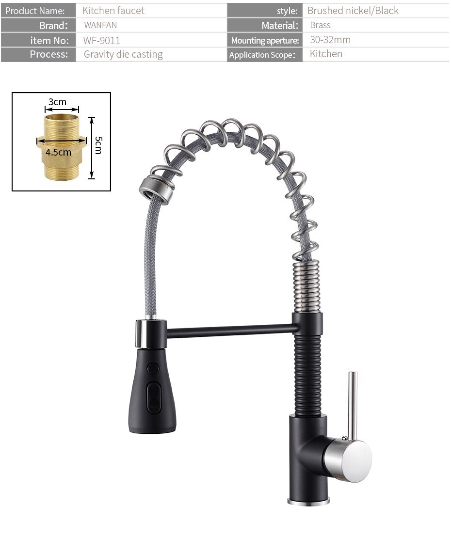 Kitchen Faucets Brush Brass Faucets for Kitchen Sink  Single Lever
