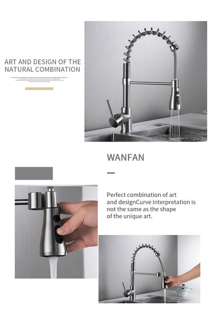 Kitchen Faucets Brush Brass Faucets for Kitchen Sink  Single Lever