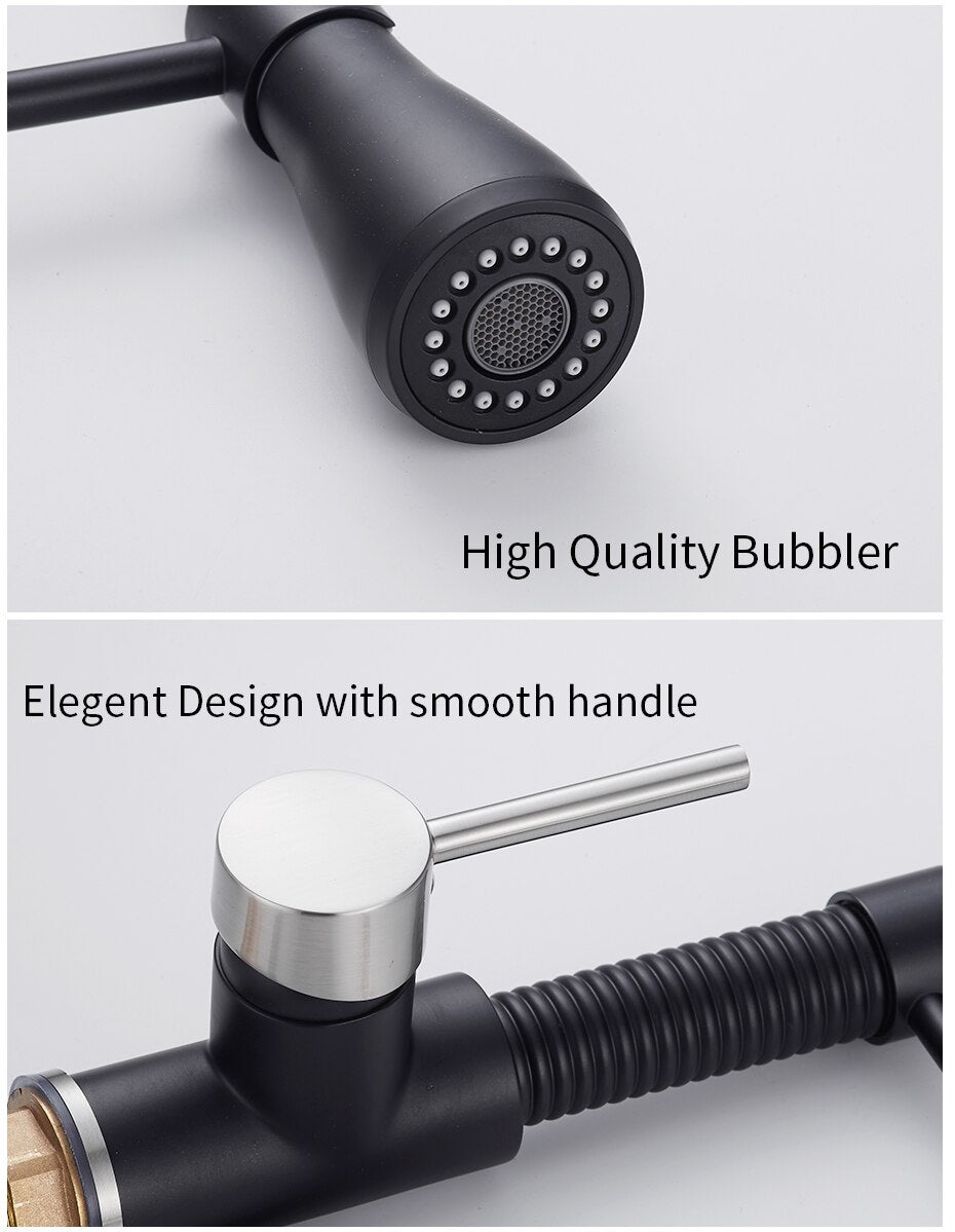 Kitchen Faucets Brush Brass Faucets for Kitchen Sink  Single Lever