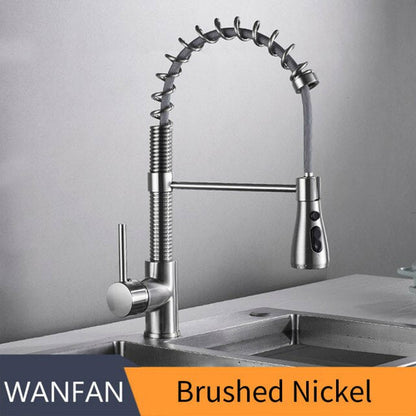 Kitchen Faucets Brush Brass Faucets for Kitchen Sink  Single Lever
