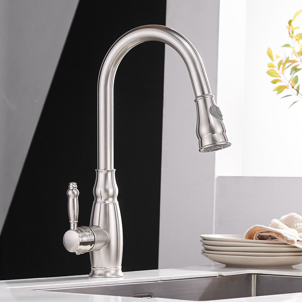 Kitchen Mixer Gold Pull Out Kitchen Faucet Deck Mount Kitchen Sink