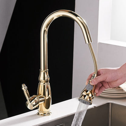 Kitchen Mixer Gold Pull Out Kitchen Faucet Deck Mount Kitchen Sink