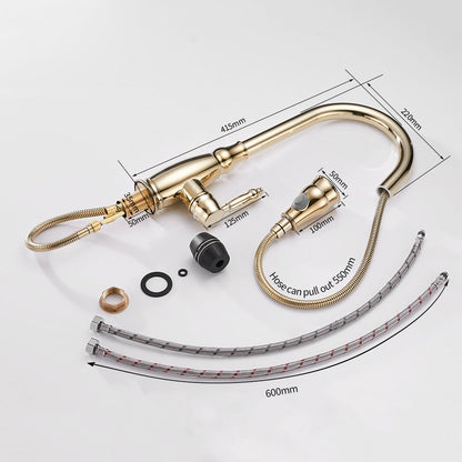 Kitchen Mixer Gold Pull Out Kitchen Faucet Deck Mount Kitchen Sink