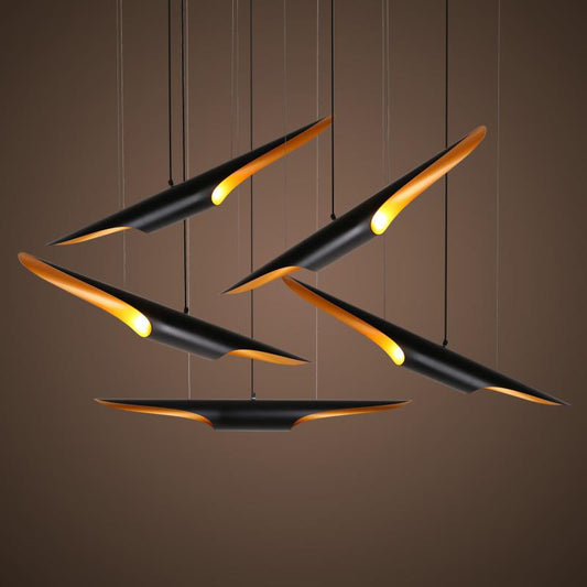 2019 Nordic retro tubular Pendant Light Black Aluminum Pendant Lamp