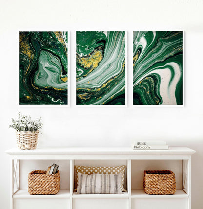 Wall abstract art | set of 3 Marble wall art prints