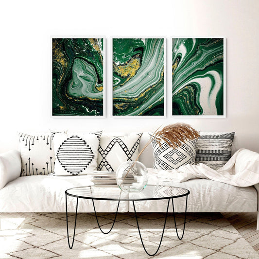 Wall abstract art | set of 3 Marble wall art prints