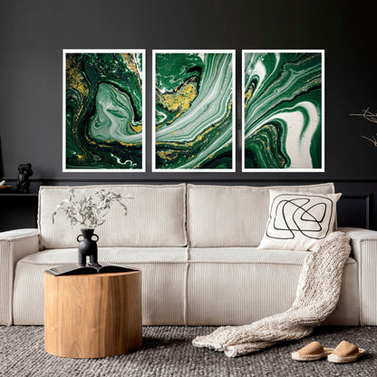 Wall abstract art | set of 3 Marble wall art prints