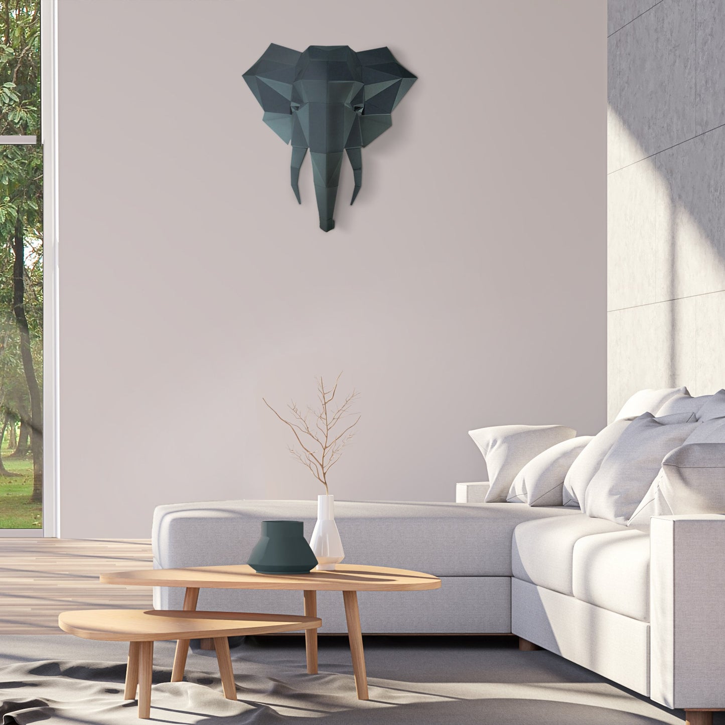 3D Elephant Head Wall Art