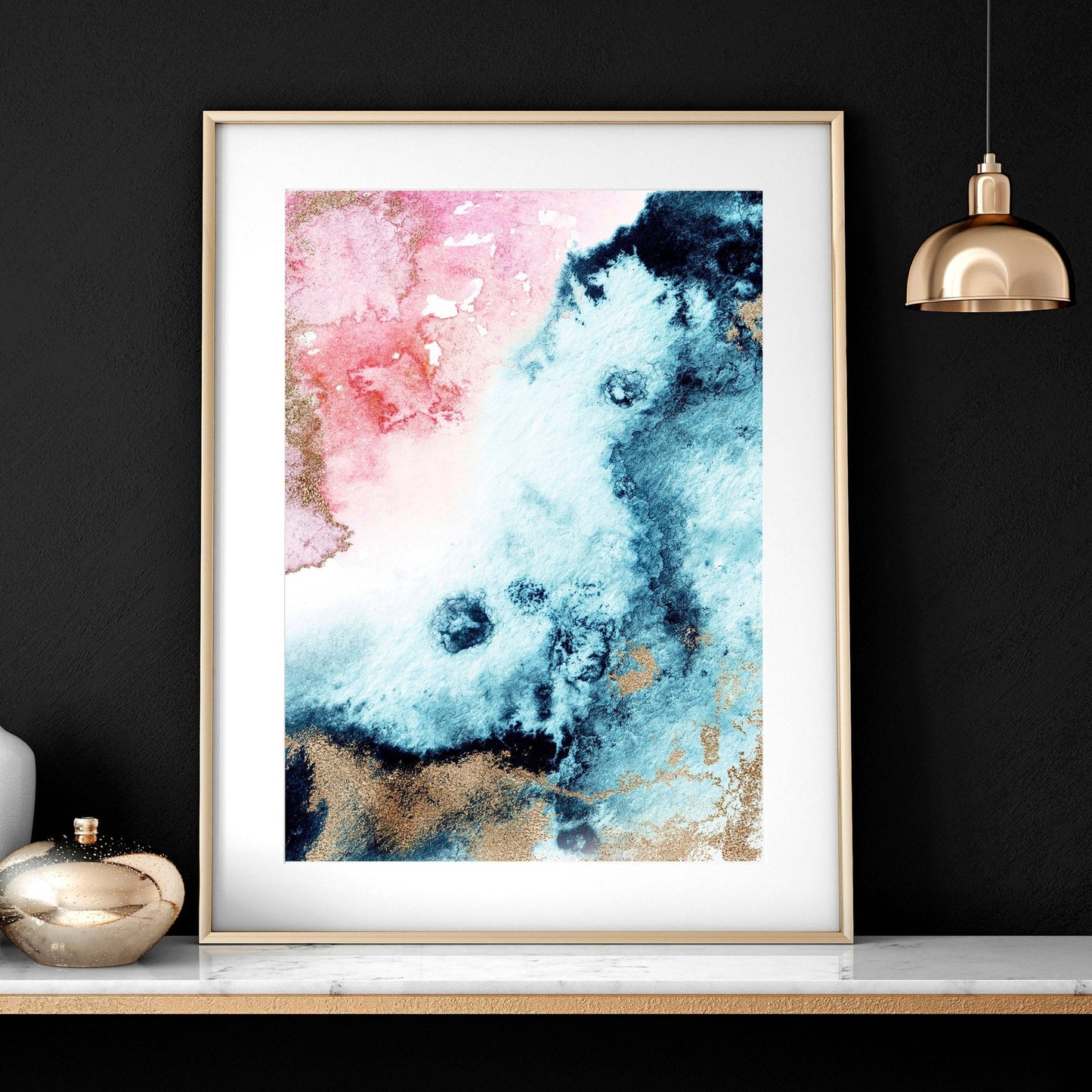 Wall art abstract modern | set of 2 framed wall art prints