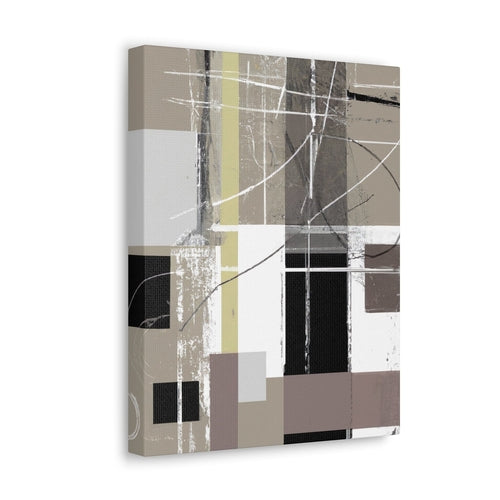 Wall Art Decor - Canvas Print Artwork - Abstract Black Brown Beige