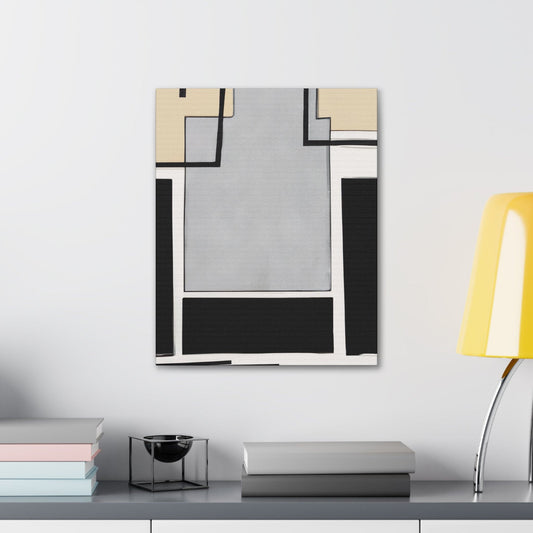 Wall Art Decor - Canvas Print Artwork - Black Grey Abstract Pattern