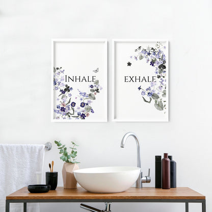Bathroom wall decoration | set of 2 framed wall art prints