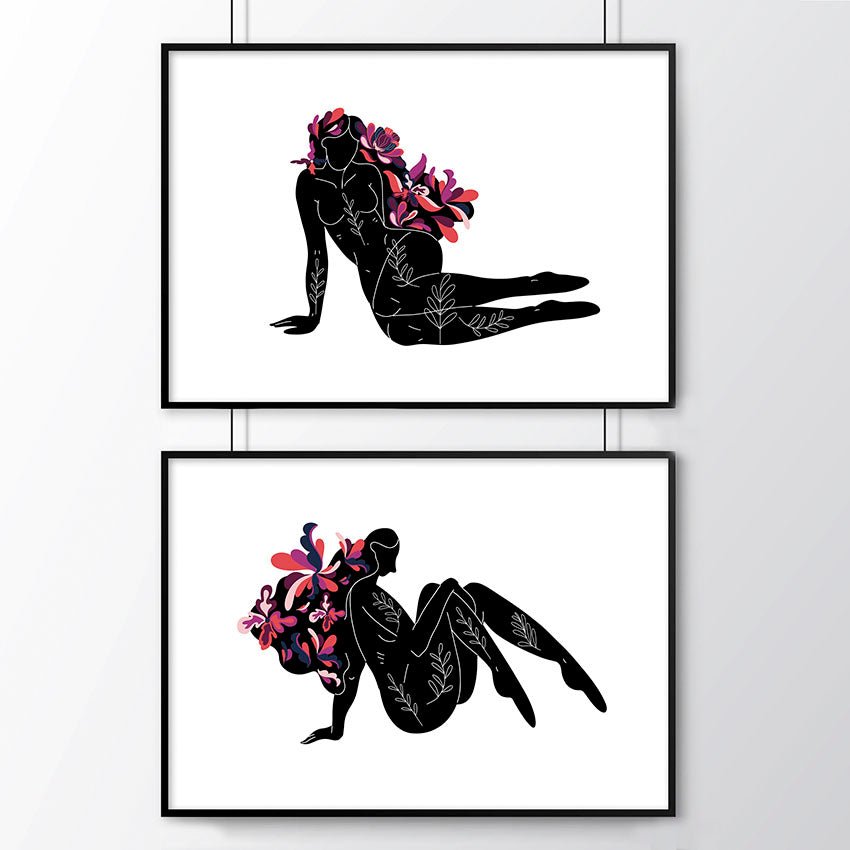 Bathroom framed art | set of 2 unique wall art