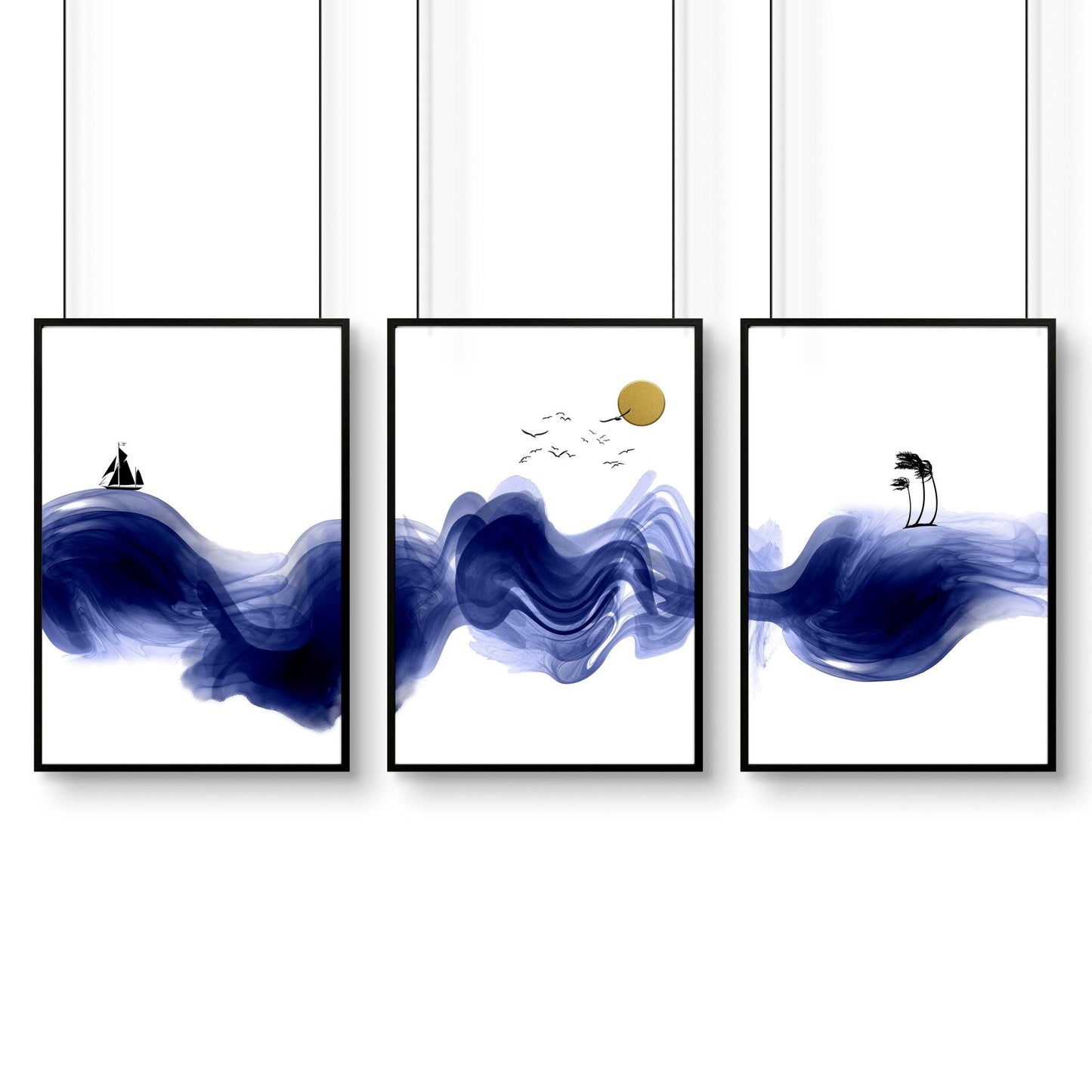 Wall decor Nautical | set of 3 unique wall art prints