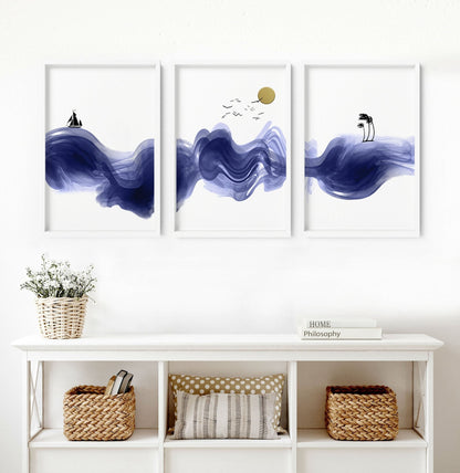 Wall decor Nautical | set of 3 unique wall art prints