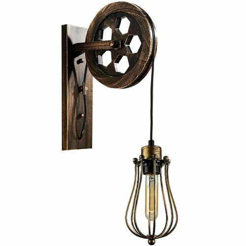 Vintage Pulley Wall Light Retro Wall Sconce Lighting ~1212