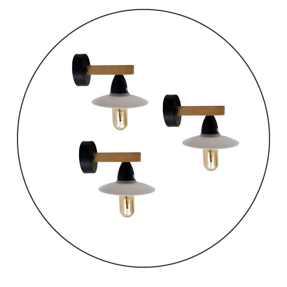 3 Pack Modern Wall Lights with Filament Bulbs~2301