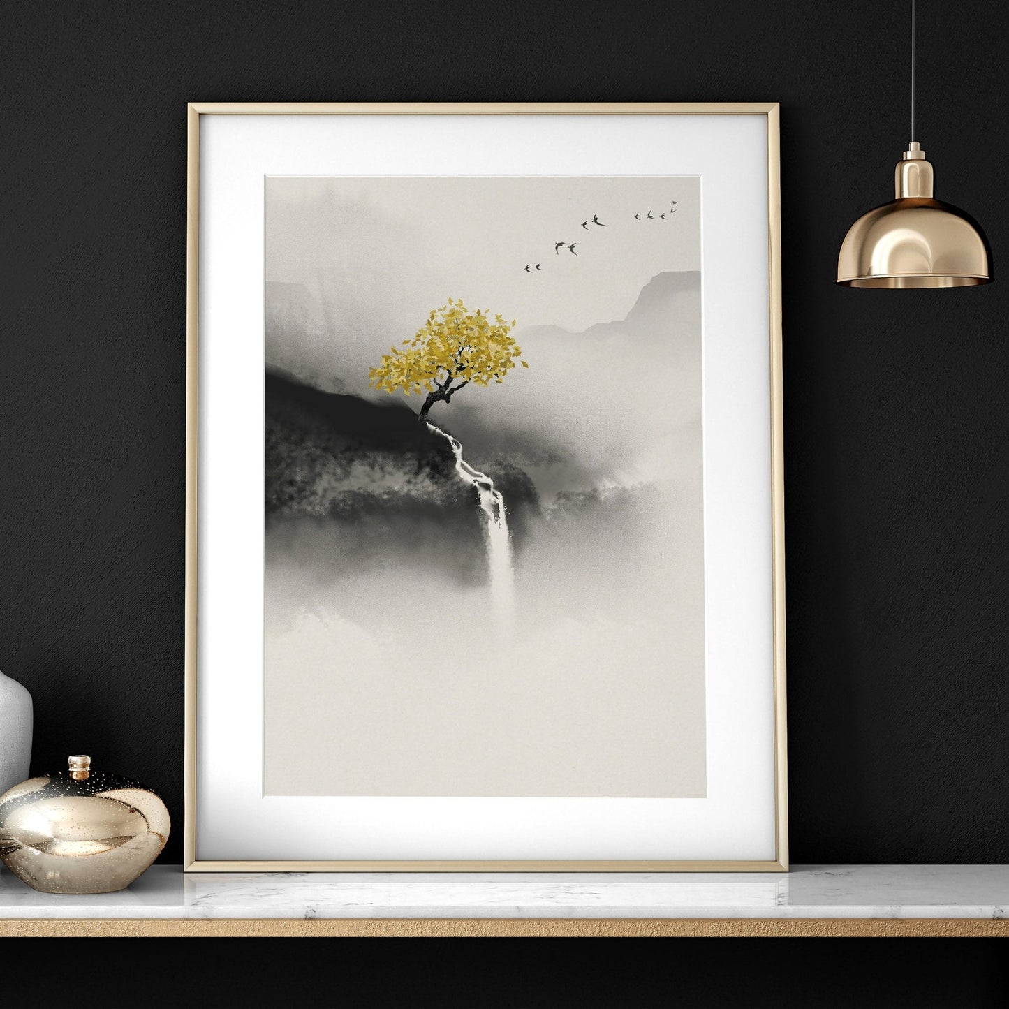 Japanese pagoda | set of 3 wall art for home office decor