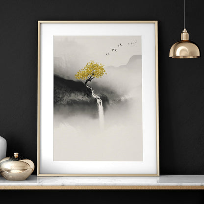 Japanese pagoda | set of 3 wall art for home office decor
