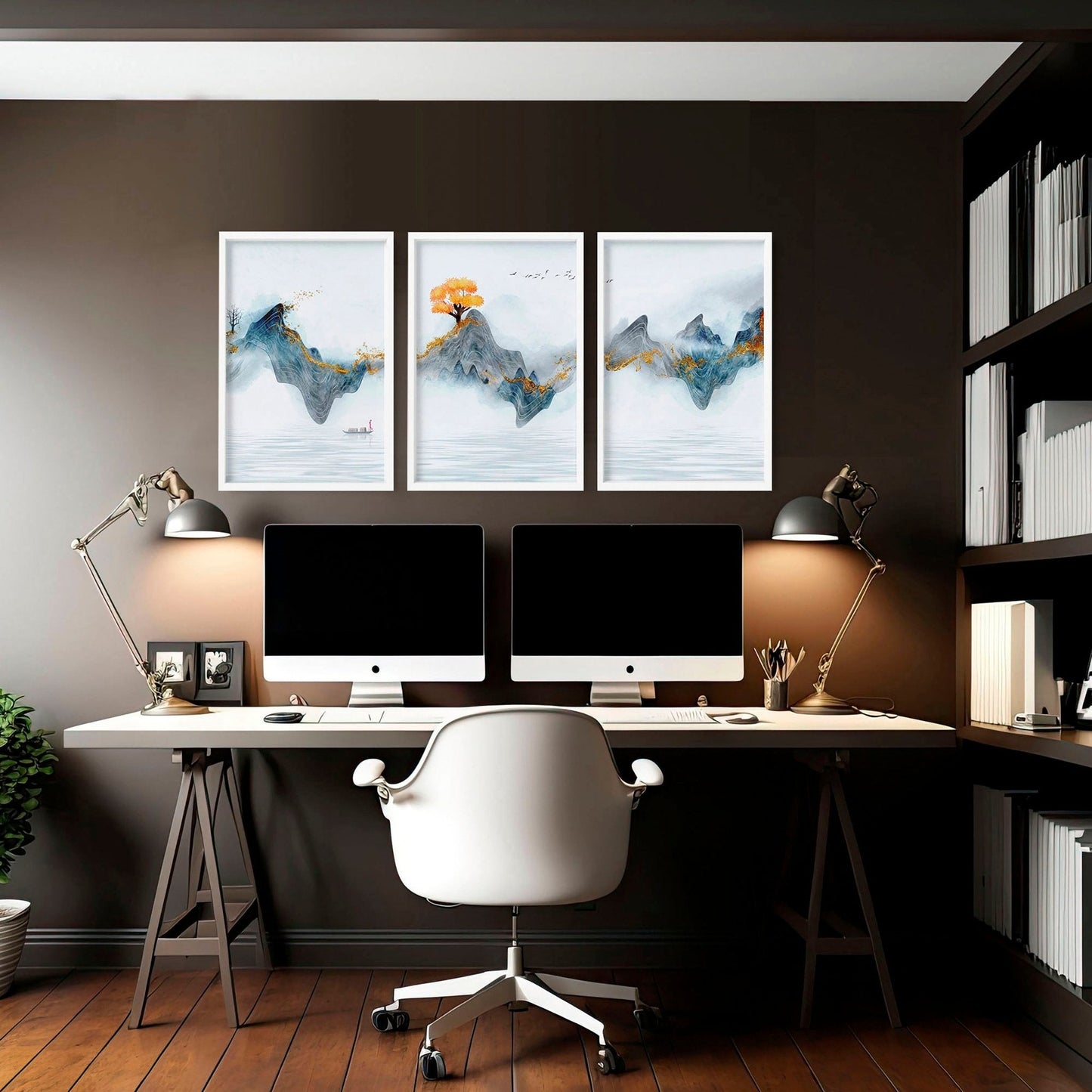 Wall decor for home office | set of 3 wall art