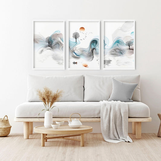 Zen wall art | set of 3 Japanese wall art
