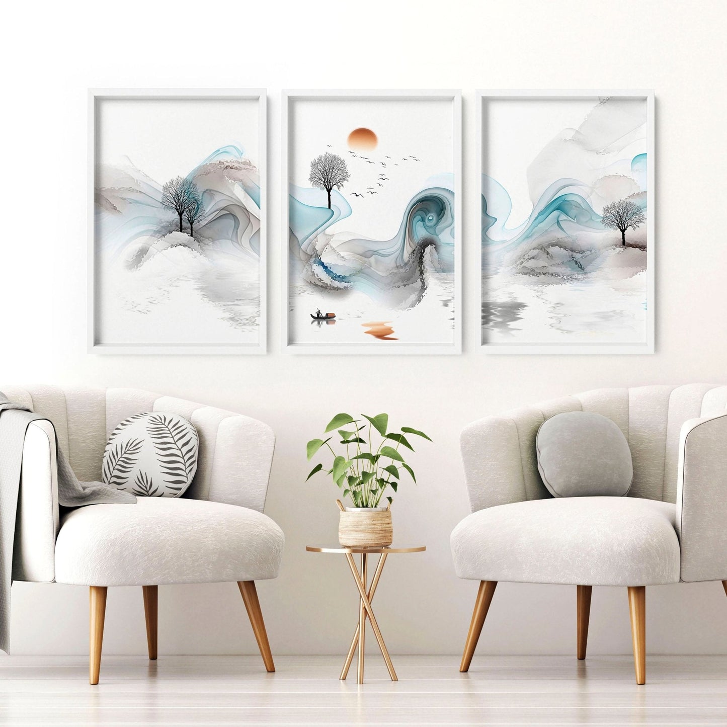 Zen wall art | set of 3 Japanese wall art